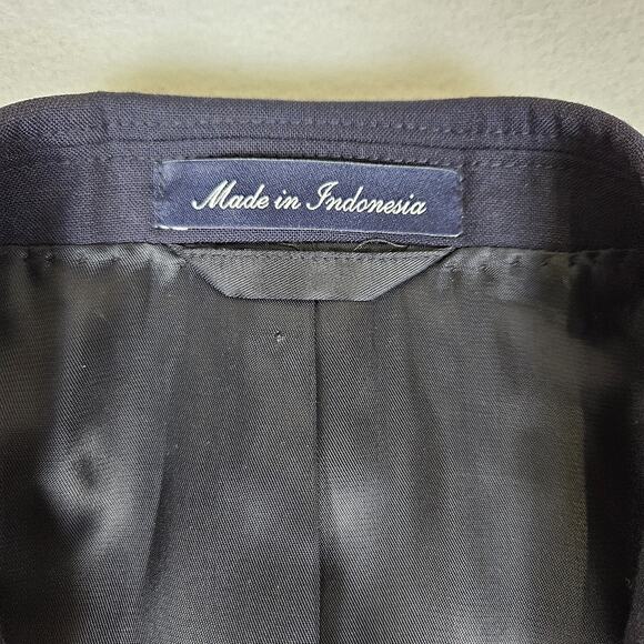 Lands' End Year Rounder Stretch Wool Blazer 44L Traditional Fit Navy Suit Jacket - Picture 9 of 16